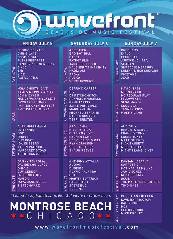 Wavefront Music Festival 2013 Schedule Lineup