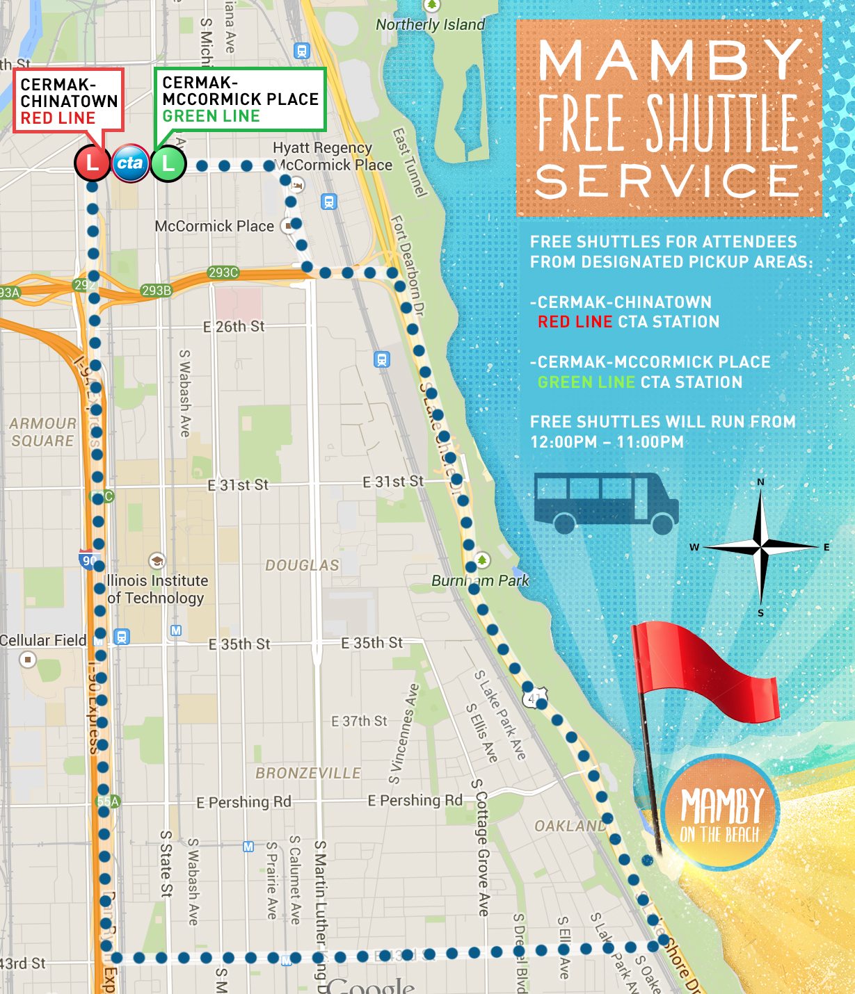 mamby - shuttle bus - map