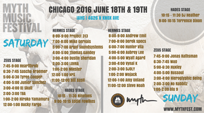 MYTH Festival Daily Schedule & Set Times